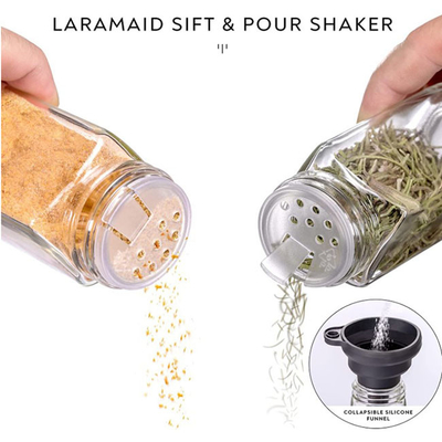 4oz 24pcs Glass Spice Seasoning Jar Set With Airtight Cap