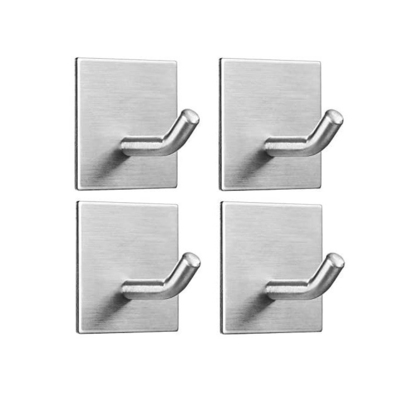 SUS304 Stainless Steel Heavy Duty Adhesive Hooks Removable Hooks For Walls