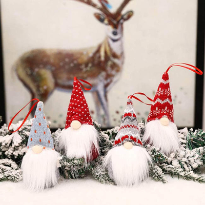 Handmade Halloween Christmas Ornaments Plush Gnomes For Xmas Tree