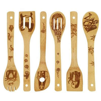 6pcs Painted Christmas Wooden Spoons Set For Kitchen Decor