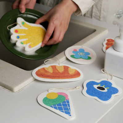 Cute Cartoon Compression Bulk Kitchen Supplies Dish Washing Sponge Reusable