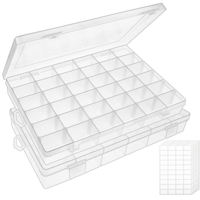 36 Grids Clear Plastic Organizer Box For Storage Jewelry