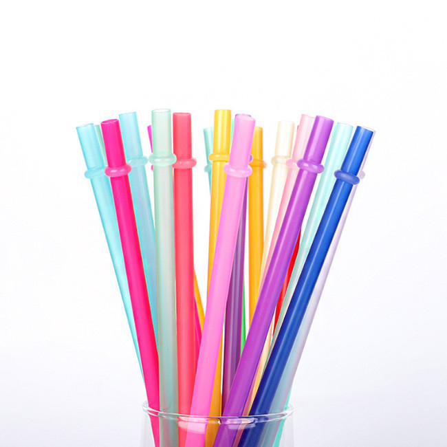 Rainbow Colored Reusable Tritan Plastic Replacement Straws 10.5 In Long