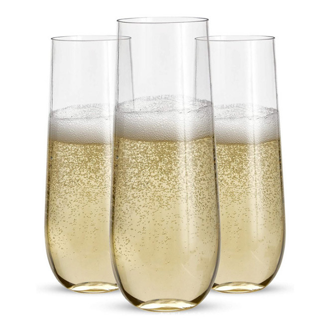 9 Oz Plastic Champagne Glasses Clear Plastic Unbreakable
