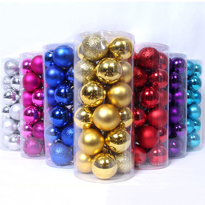 24Pcs Plastic Multicolor Christmas Balls Ornaments For Xmas Christmas Tree