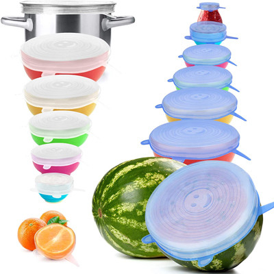 Multicolor Round Silicone Stretch Lids Reusable For Food Storage
