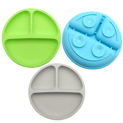 Food Grade Multicolor Baby Silicone Plates With Suction And Lids