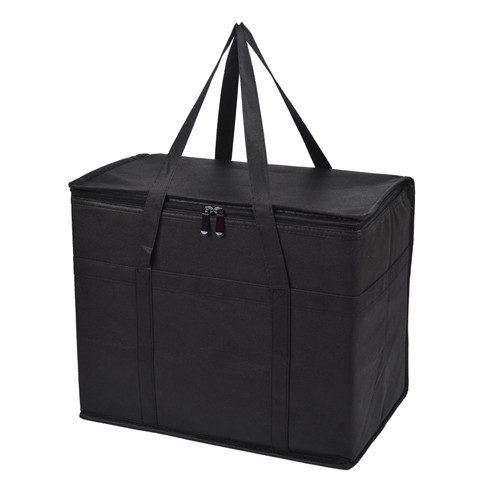 Black Reusable Insulated Grocery Shopping Bags For Food Transport Storage
