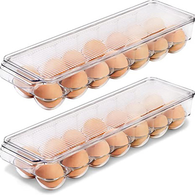 Kitchen 14PCS Refrigerator Egg Container With Lid And Handle