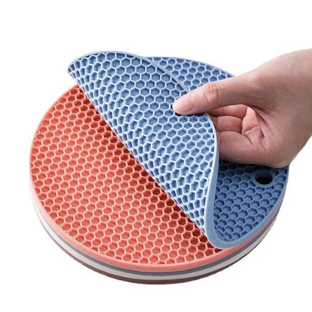 Kitchen Utensil Non Slip Heat Resistant Silicone Hot Pot Holder Mat Coaster