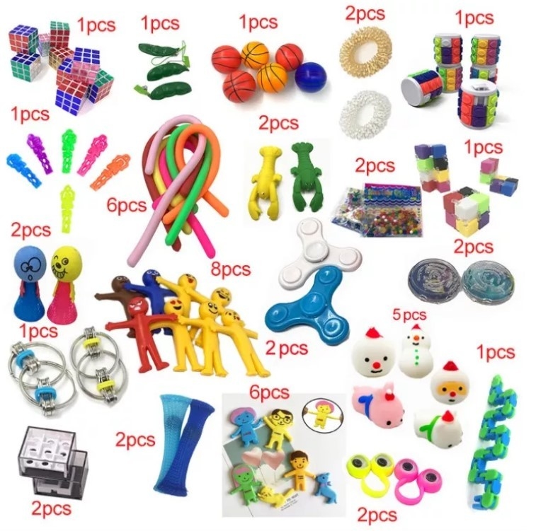 50 Packs Halloween Christmas Ornaments Fidget Sensory Toys Set