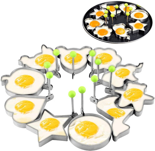 Stainless Steel Fried Egg Rings Egg Shaper Pancake Form Mold Maker with Handle