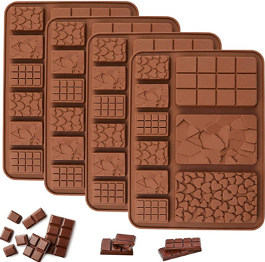 Silicone Chocolate Break-Apart Molds Silicone Protein and Energy Bar Molds