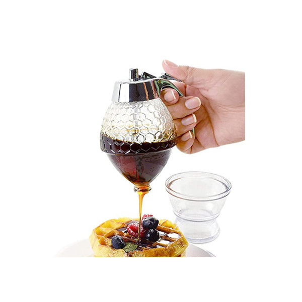 Drip free honey dispenser transparent acrylic 200ml honeypot muffin companion