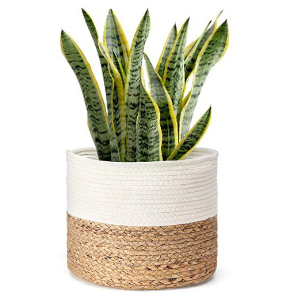 cotton rope plant basket woven basket 10&quot;12&quot; Flower Pot Floor Indoor Planters for Home Decor