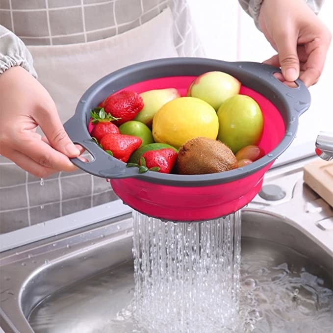Silicone Folding Fruit Vegetable Filter Sink Drain Basket Bulk Kitchen Supplies