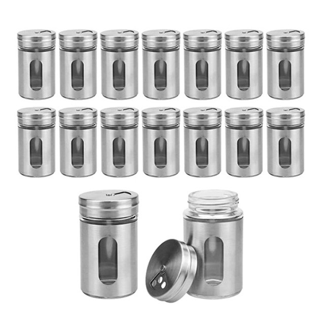Adjustable Spice Storage Containers Stainless Steel Salt And Pepper Shakers