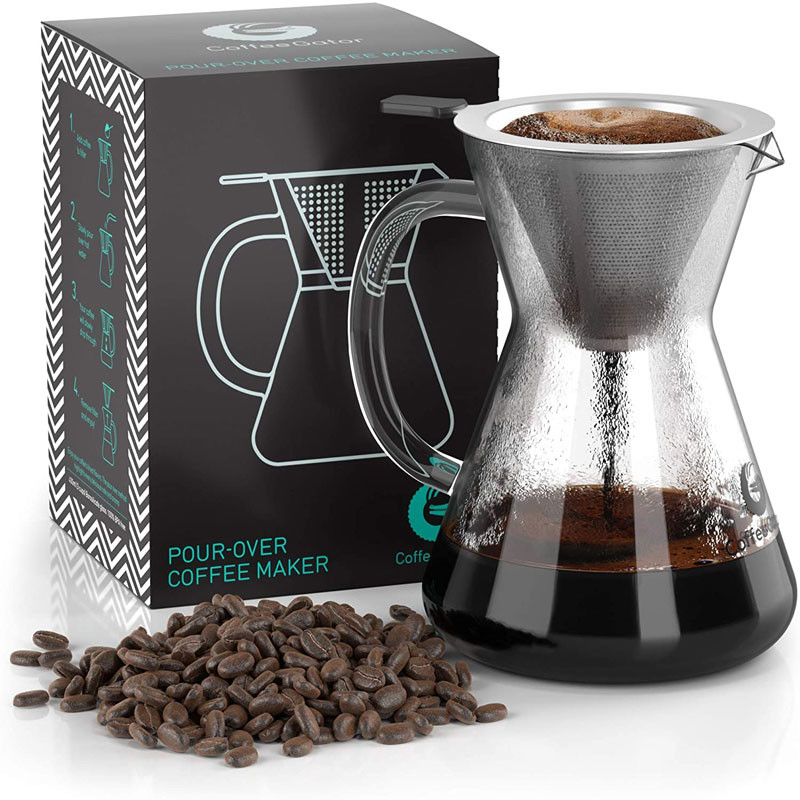 Modern Essential Barista Tools Drip Coffee Brewer Pour Over Set 14Oz