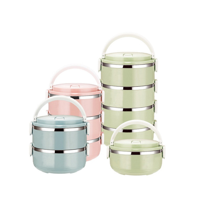 Layered Stainless Steel Thermal Tiffin Box thermal Insulated Food Container For Student